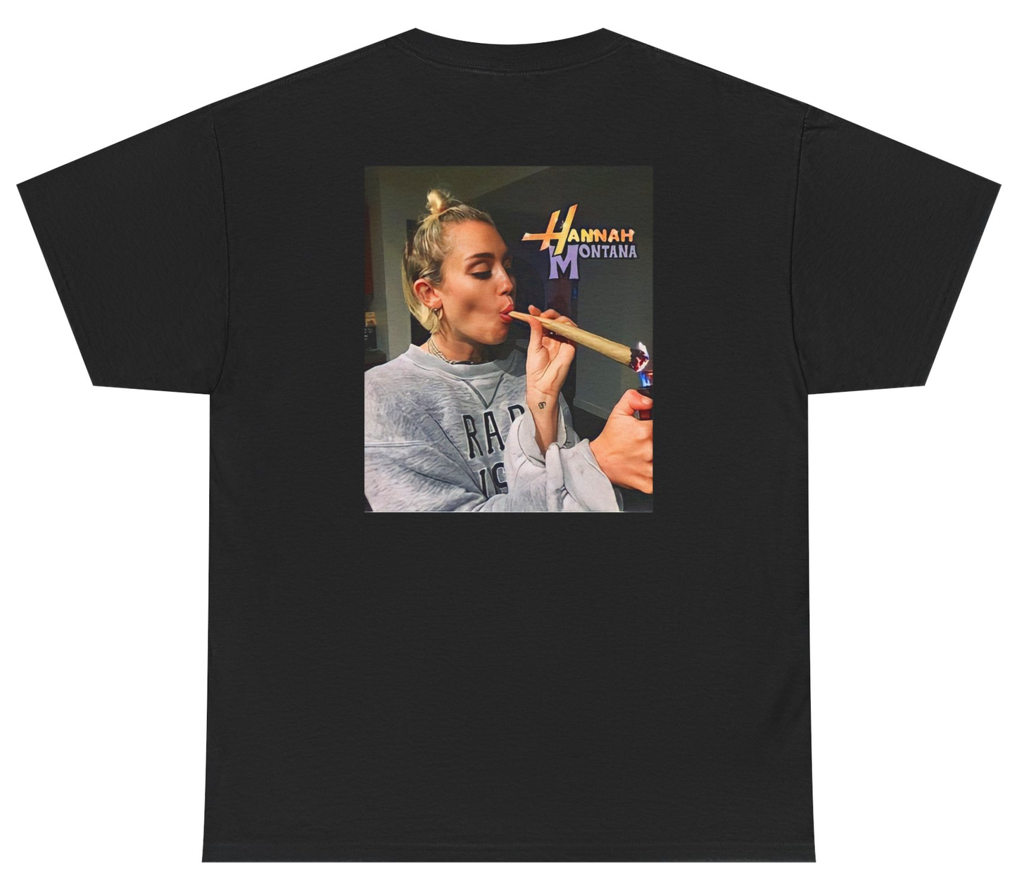 Funny Hannah Montana parody shirt for nostalgic 420 fans.