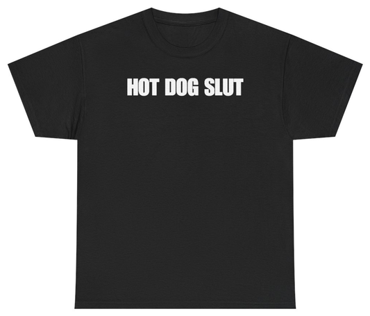 Funny Hot Dog Slut Tee T-Shirt featuring bold sarcastic humor and graphic design, perfect for casual wear and humor lovers