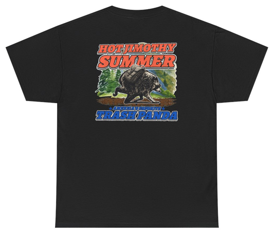 Funny Hot Jimothy Summer Americas Favorite Trash Panda (BACKPRINT) T-Shirt featuring bold sarcastic humor and graphic design, perfect for casual wear and humor lovers