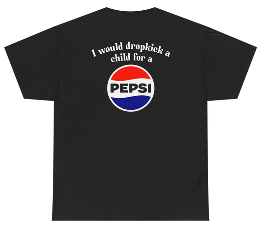 Funny Pepsi meme shirt with chaotic soda humor.