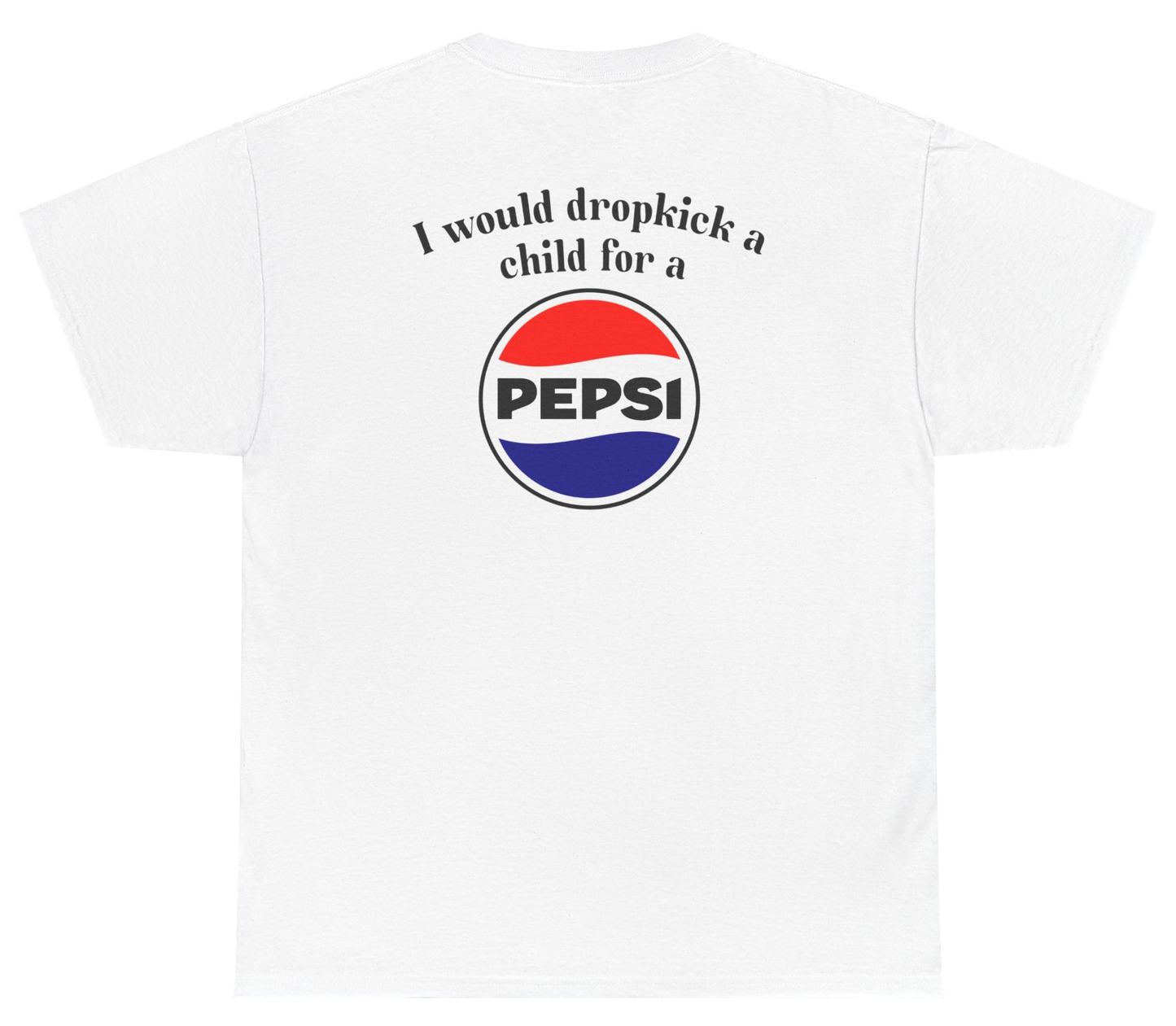 Funny Pepsi meme shirt with chaotic soda humor.