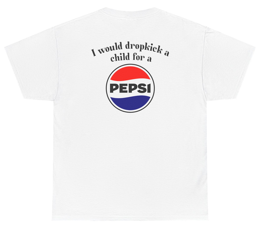 Funny Pepsi meme shirt with chaotic soda humor.