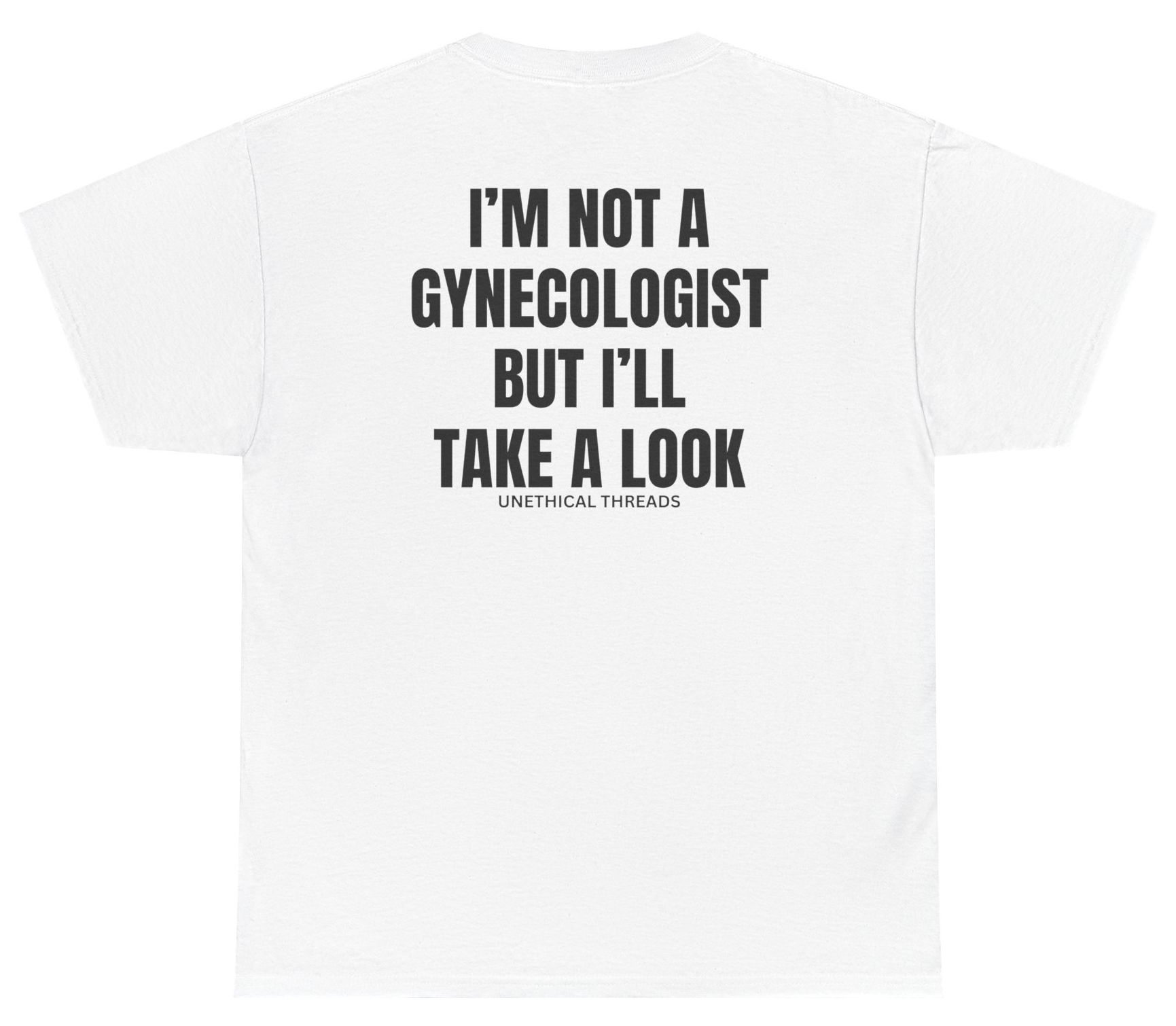 Funny inappropriate gynecologist joke shirt with adult humor.