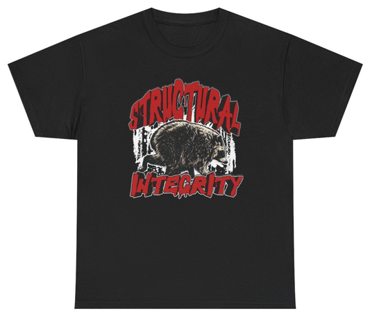 Funny Jimothy The Raccoon Structural Integrity T-Shirt featuring bold sarcastic humor and graphic design, perfect for casual wear and humor lovers