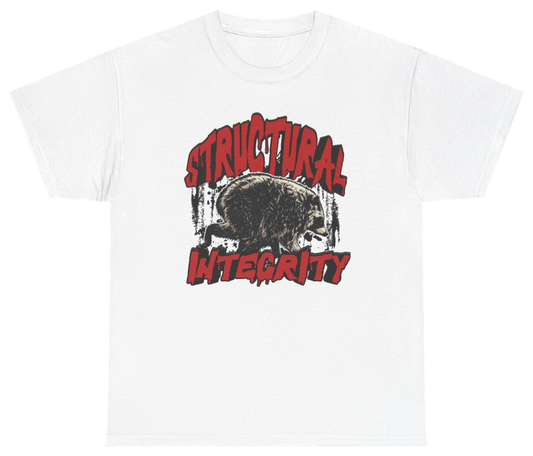 Funny Jimothy The Raccoon Structural Integrity T-Shirt featuring bold sarcastic humor and graphic design, perfect for casual wear and humor lovers
