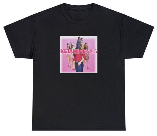 "Bold 'Ketamine Girls' t-shirt, perfect for fans of edgy humor and bold statements. Ideal for casual wear and parties."

