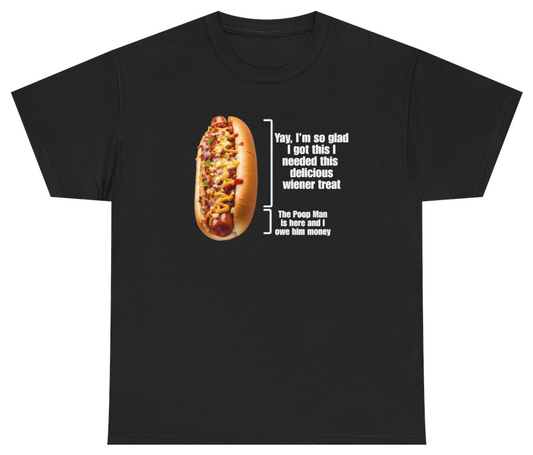 Funny Love That Hot Dog Until It Doesn't Love You Tee T-Shirt featuring bold sarcastic humor and graphic design, perfect for casual wear and humor lovers