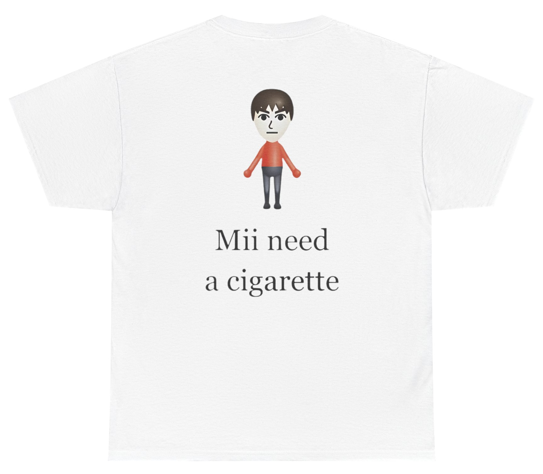 Funny Mii Cigarette Nintendo meme shirt.
