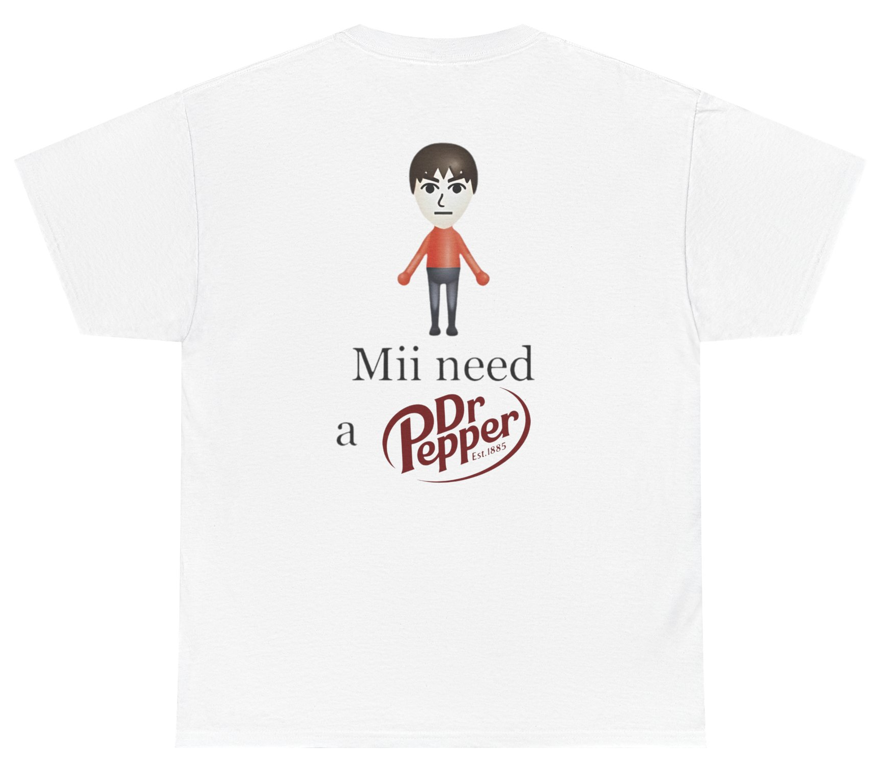 Funny Nintendo Mii and Dr Pepper parody shirt.
