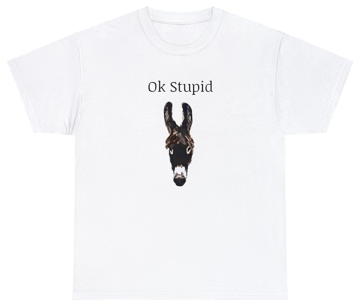 "Cheeky 'Ok Stupid Ass' t-shirt, perfect for fans of bold humor and playful insults. Ideal for casual wear and fun gifts."

