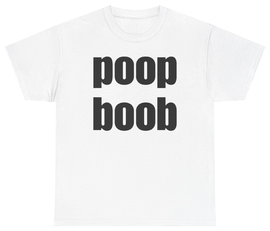 Funny Poop Boob Tee T-Shirt featuring bold sarcastic humor and graphic design, perfect for casual wear and humor lovers