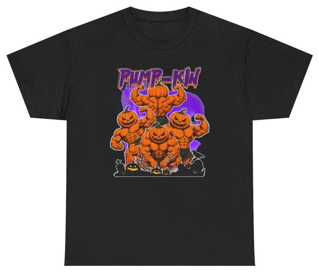 Funny Pump-Kin Halloween Gym Tee T-Shirt featuring bold sarcastic humor and graphic design, perfect for casual wear and humor lovers