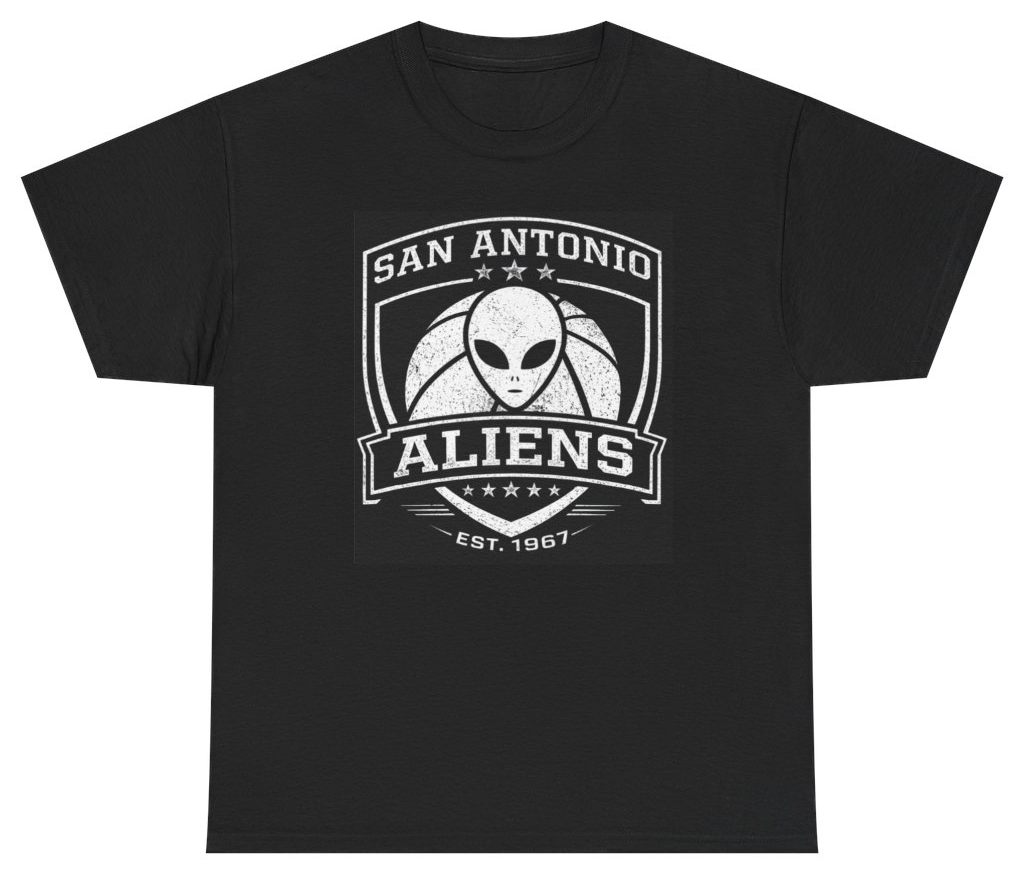 Funny San Antonio Aliens Vintage Basketball Logo Tee T-Shirt featuring bold sarcastic humor and graphic design, perfect for casual wear and humor lovers
