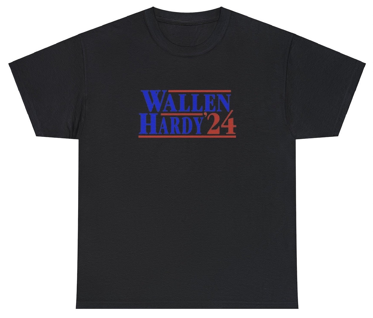 "Fun 'Wallen Hardy Election 24' t-shirt, perfect for country music fans and humor lovers. Great for casual wear and concerts."

