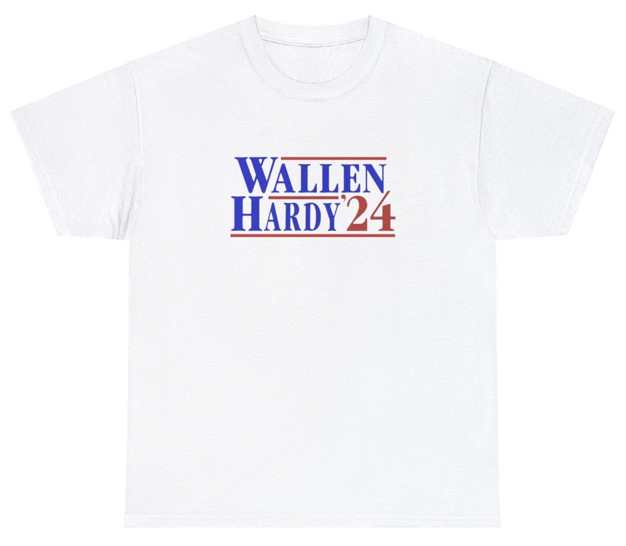 "Fun 'Wallen Hardy Election 24' t-shirt, perfect for country music fans and humor lovers. Great for casual wear and concerts."

