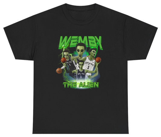Funny Wemby The Alien Vintage Bootleg Basketball Tee T-Shirt featuring bold sarcastic humor and graphic design, perfect for casual wear and humor lovers