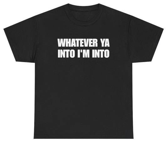 Funny Whatever Ya Into I'm Into Tee T-Shirt featuring bold sarcastic humor and graphic design, perfect for casual wear and humor lovers