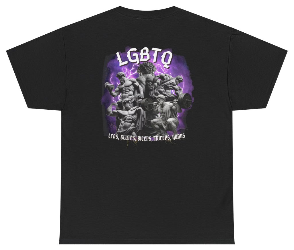 LGBTQ Legs Glutes Bicep Triceps Quads Gym Tee (BACKPRINT) - Unethical Threads