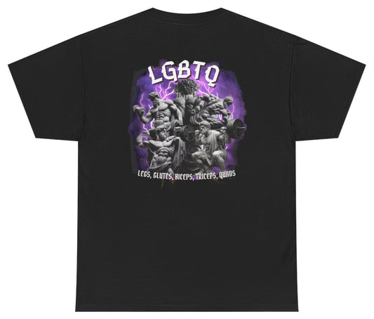 LGBTQ Legs Glutes Bicep Triceps Quads Gym Tee (BACKPRINT) - Unethical Threads