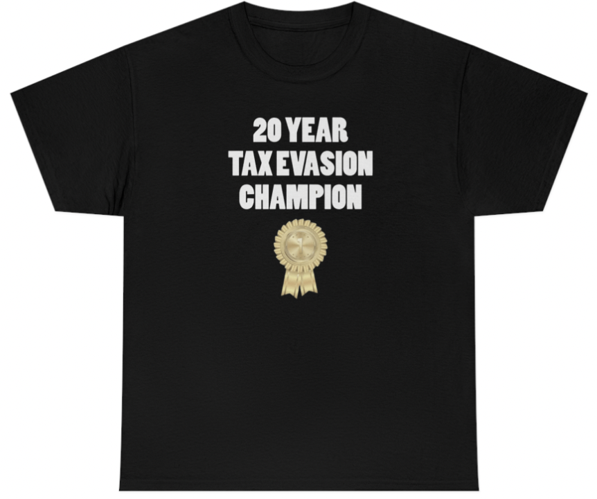 20 Year Tax Evasion Award Tee